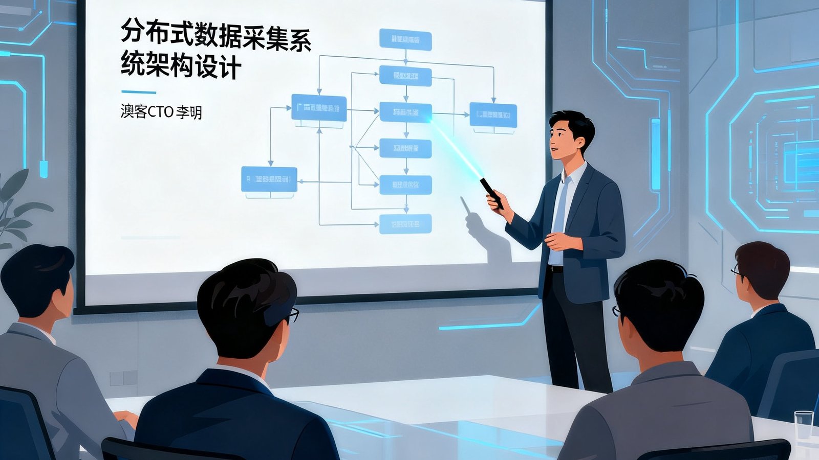 澳客CTO李明在技术分享会上讲解分布式数据采集系统的架构设计